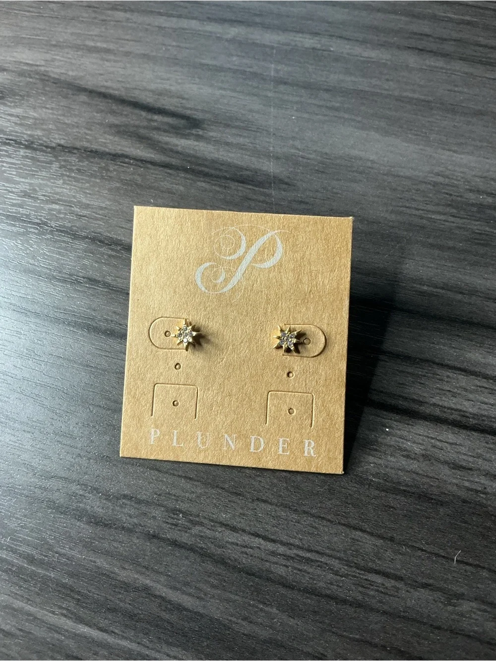 Plunder Gold Snowflake Star Mini Stud Earrings NWT